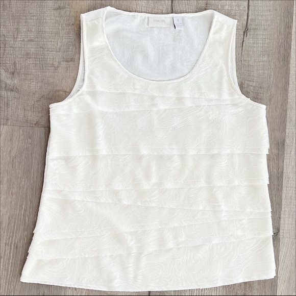 Chico's Tops - CHICO’s Shell/Tank Top - Ruffled Front Chico's Size 1 or US 8